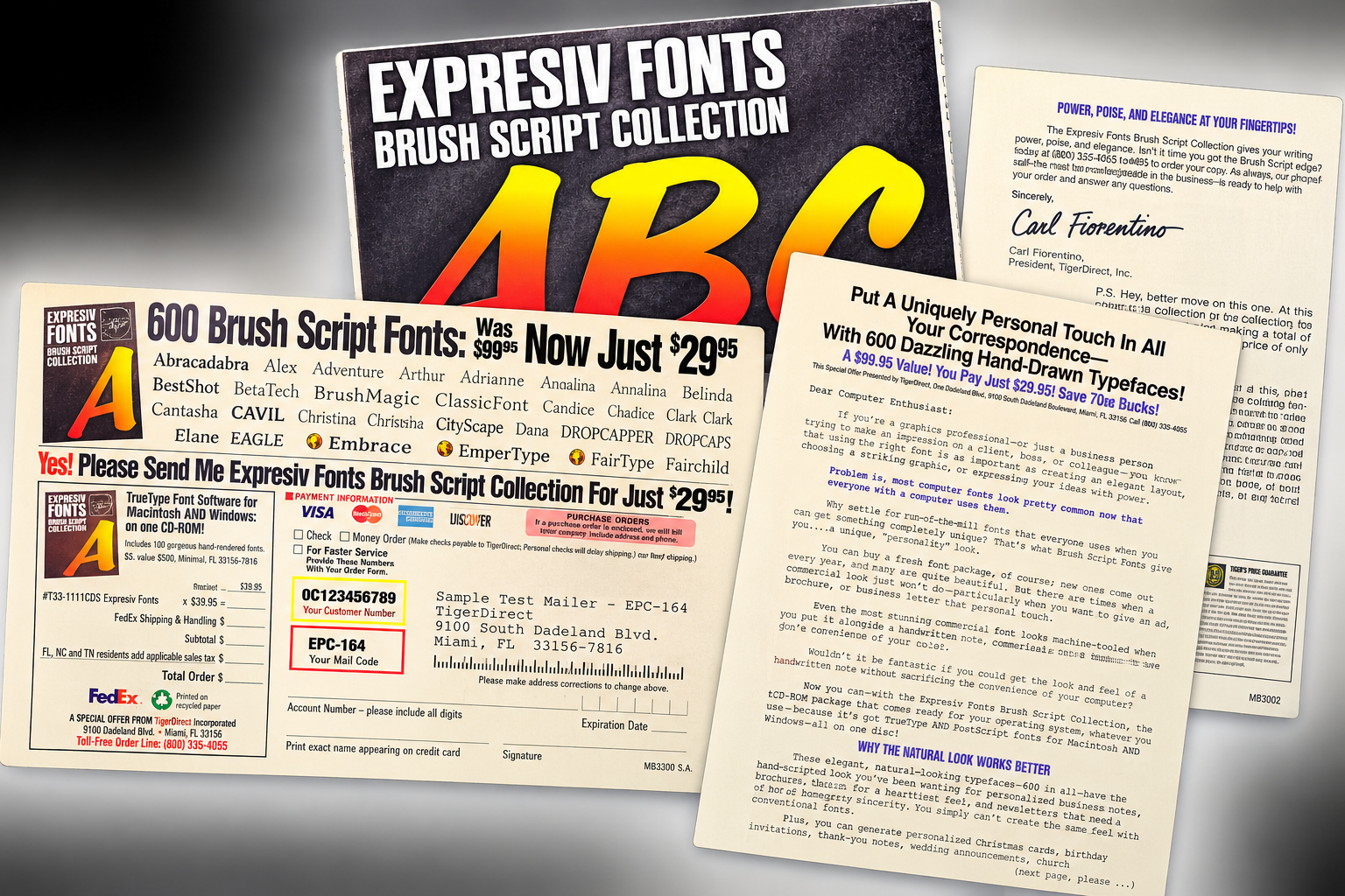 Historical MediaCrest direct-response mail campaign examples