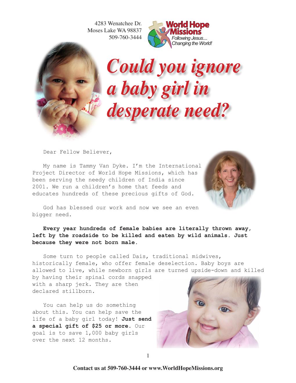 World Hope Missions fundraising direct mail